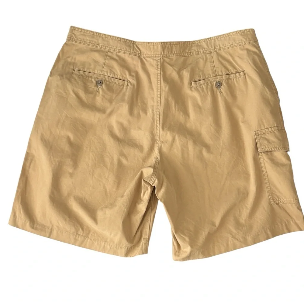 J. Crew Mens Cargo Board Shorts Beige Khaki Cotton Drawstring Walking Size 40 - Picture 5 of 7